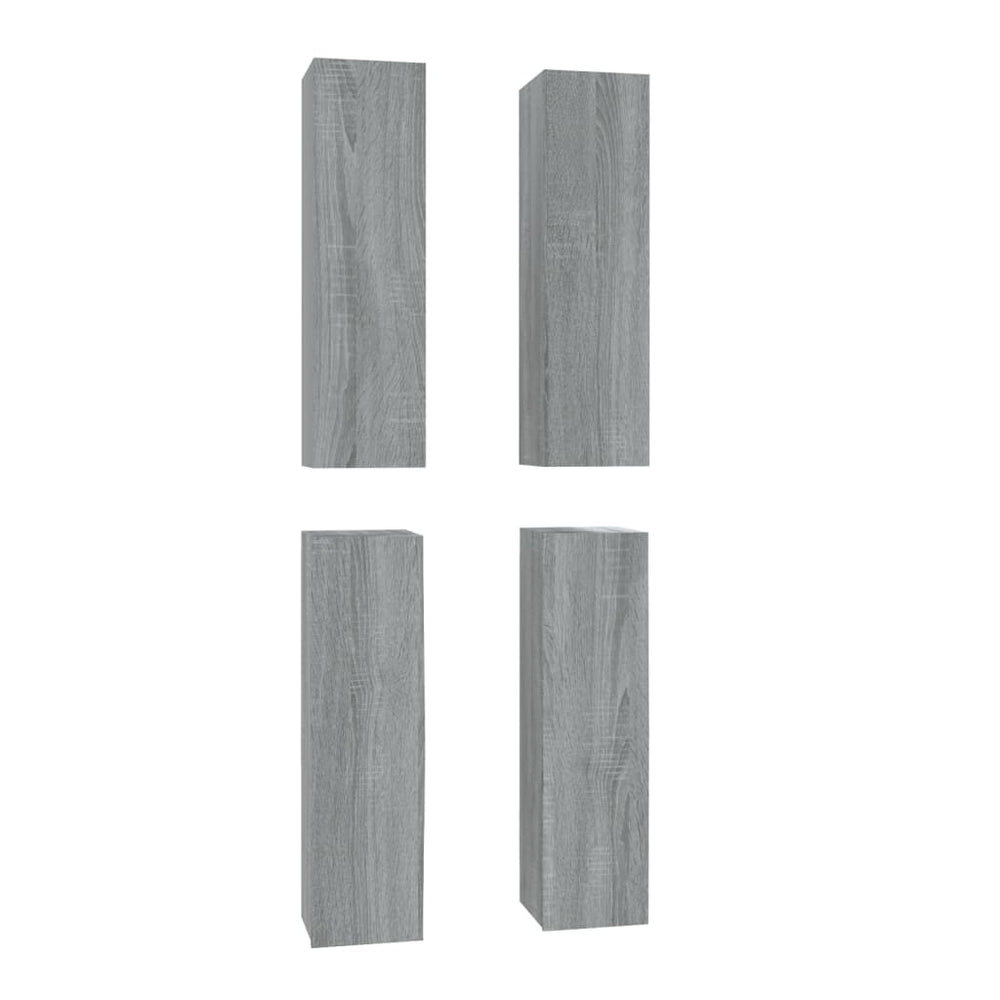 Tv-meubelen 4 st 30,5x30x110 cm bewerkt hout grijs sonoma eiken MeubelReus