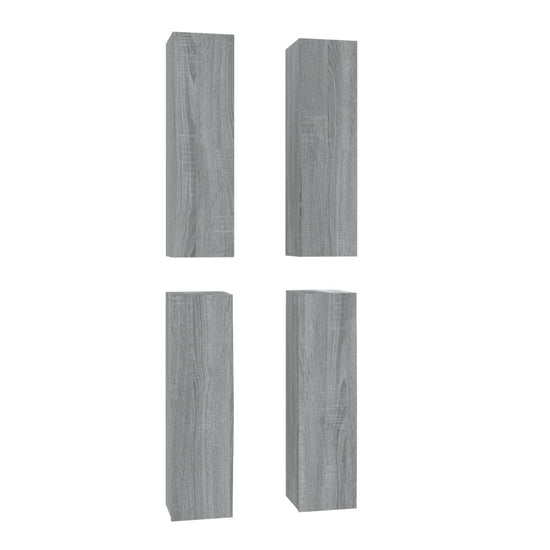Tv-meubelen 4 st 30,5x30x110 cm bewerkt hout grijs sonoma eiken MeubelReus