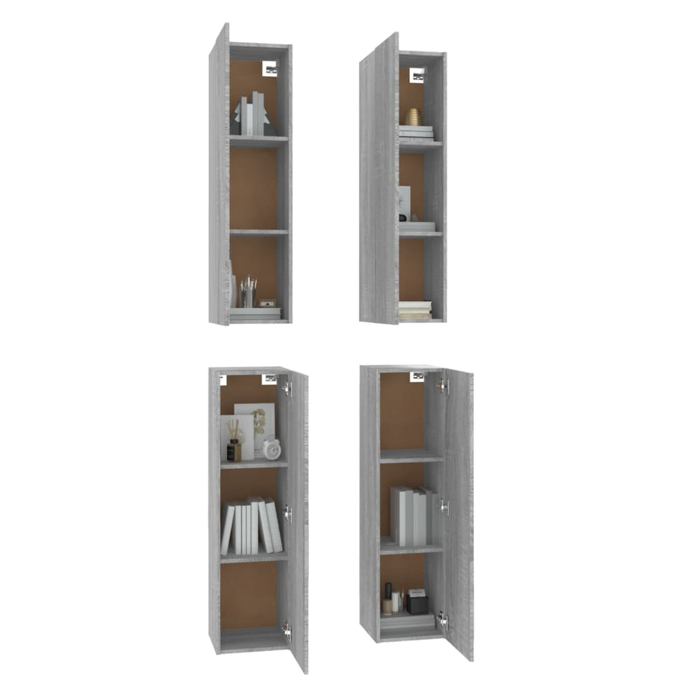 Tv-meubelen 4 st 30,5x30x110 cm bewerkt hout grijs sonoma eiken MeubelReus