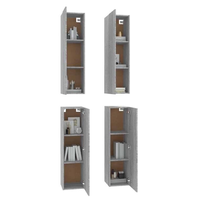 Tv-meubelen 4 st 30,5x30x110 cm bewerkt hout grijs sonoma eiken MeubelReus
