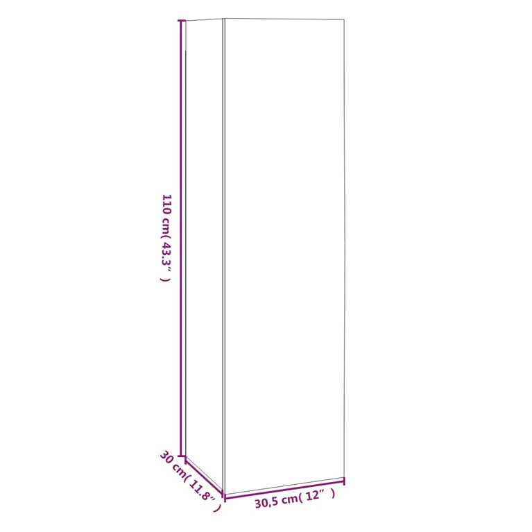 Tv-meubelen 4 st 30,5x30x110 cm bewerkt hout grijs sonoma eiken MeubelReus