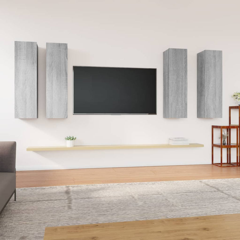Tv-meubelen 4 st 30,5x30x110 cm bewerkt hout grijs sonoma eiken MeubelReus