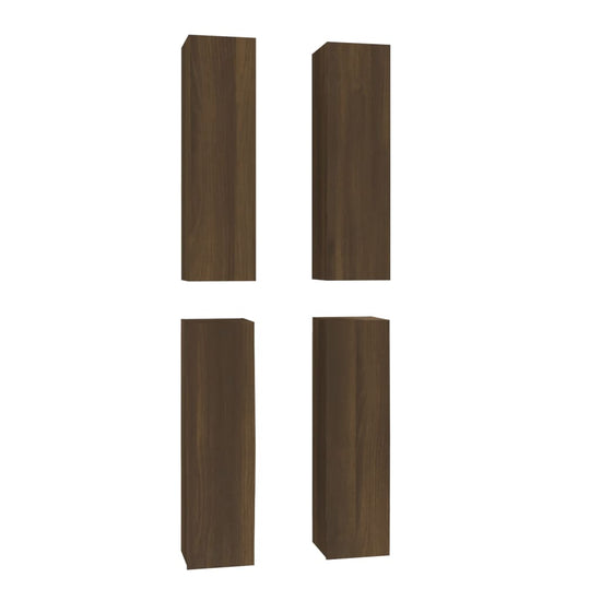 Tv-meubelen 4 st 30,5x30x110 cm bewerkt hout bruin eikenkleur MeubelReus