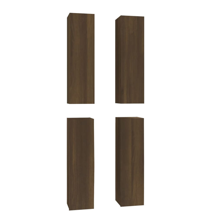 Tv-meubelen 4 st 30,5x30x110 cm bewerkt hout bruin eikenkleur MeubelReus