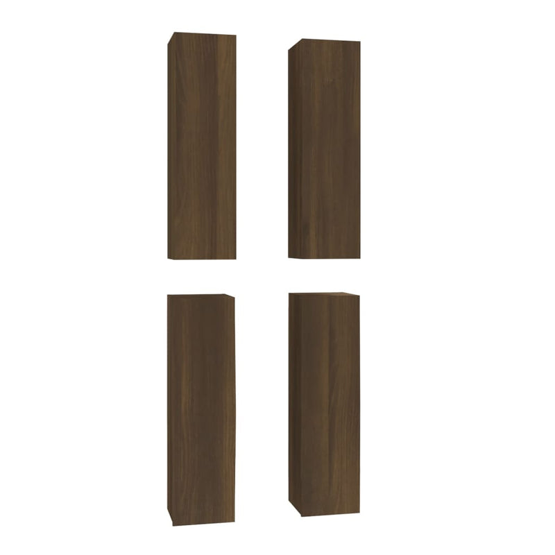 Tv-meubelen 4 st 30,5x30x110 cm bewerkt hout bruin eikenkleur MeubelReus