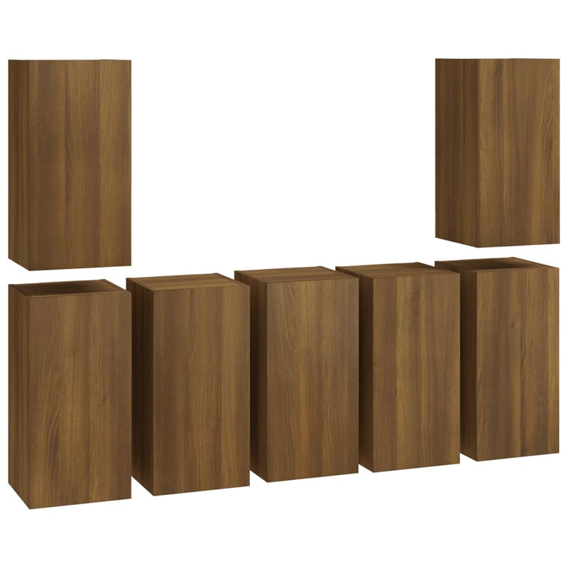 Tv-meubels 7 st 30,5x30x60 cm bewerkt hout bruineikenkleurig MeubelReus