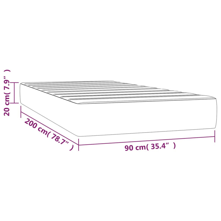 Pocketveringmatras 90x200x20 cm stof taupe MeubelReus