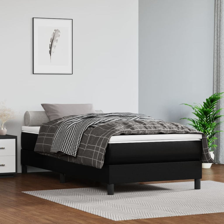 Pocketveringmatras 100x200x20 cm kunstleer zwart MeubelReus