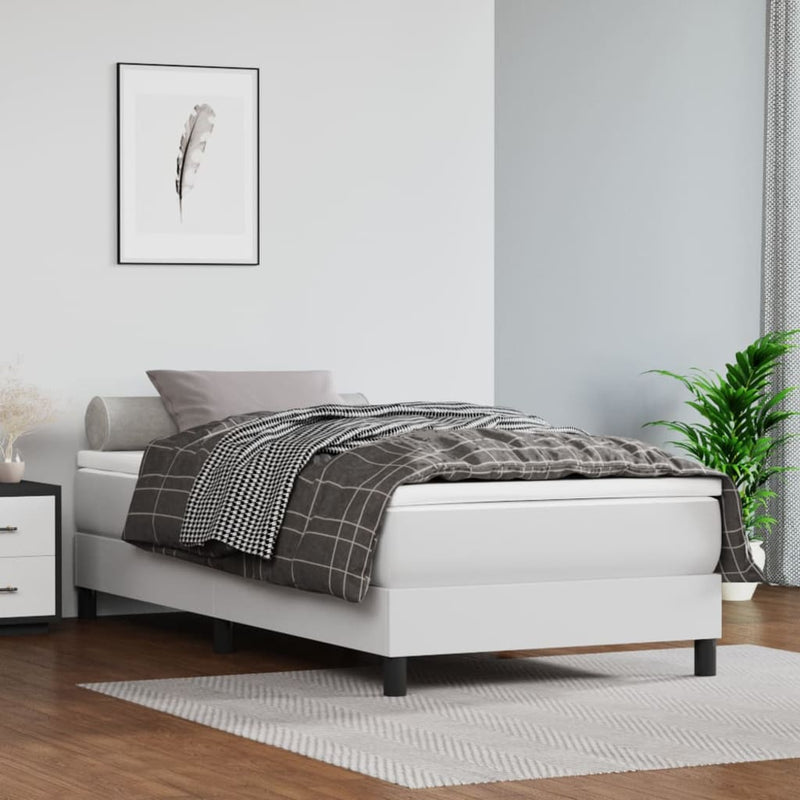 Pocketveringmatras 100x200x20 cm kunstleer wit MeubelReus