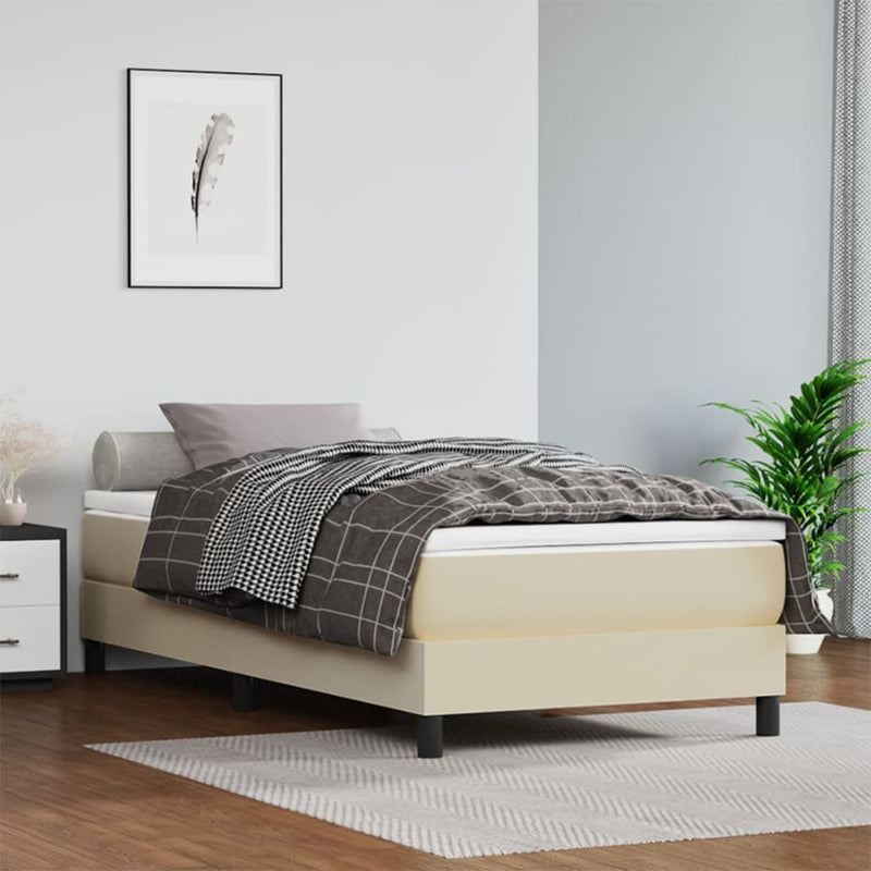 Pocketveringmatras 100x200x20 cm kunstleer crèmekleurig MeubelReus