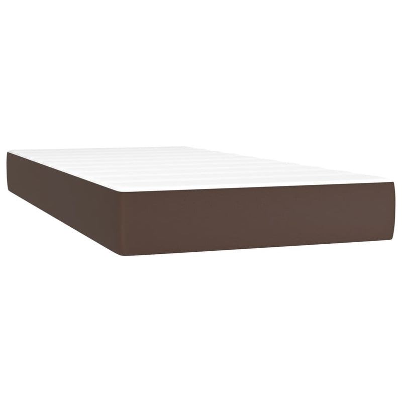 Pocketveringmatras 100x200x20 cm kunstleer bruin MeubelReus