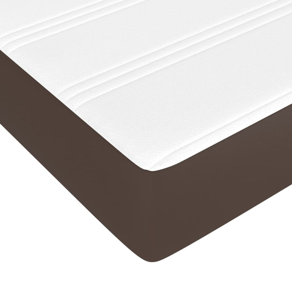 Pocketveringmatras 100x200x20 cm kunstleer bruin MeubelReus