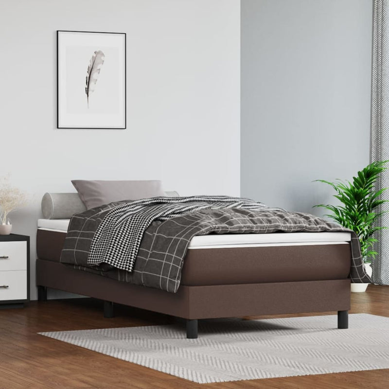 Pocketveringmatras 100x200x20 cm kunstleer bruin MeubelReus