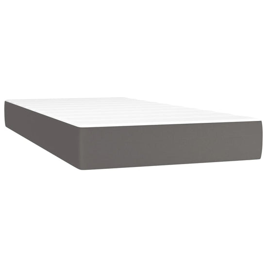 Pocketveringmatras 100x200x20 cm kunstleer grijs MeubelReus