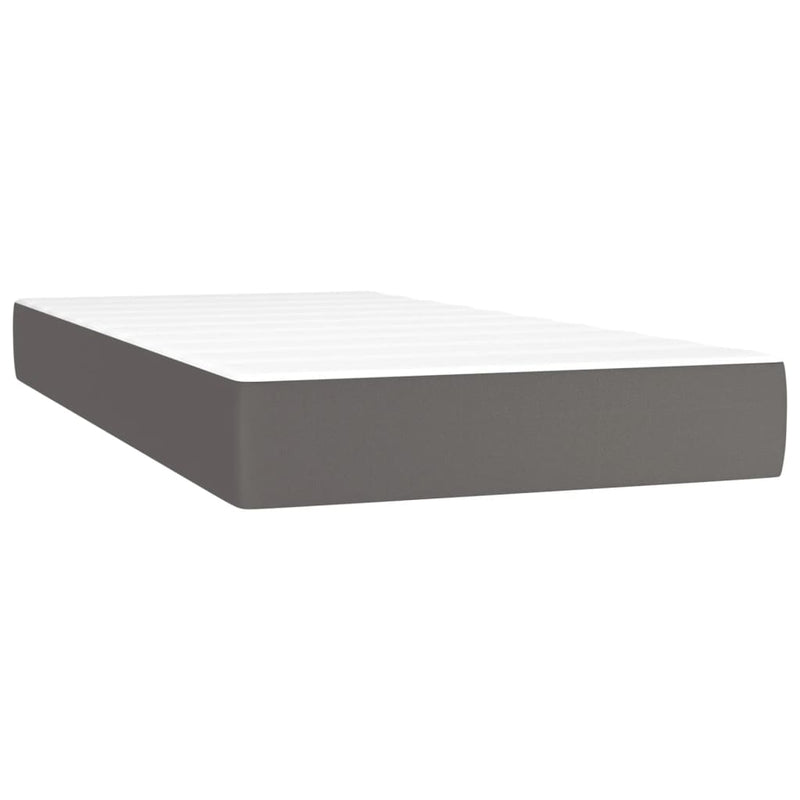 Pocketveringmatras 100x200x20 cm kunstleer grijs MeubelReus