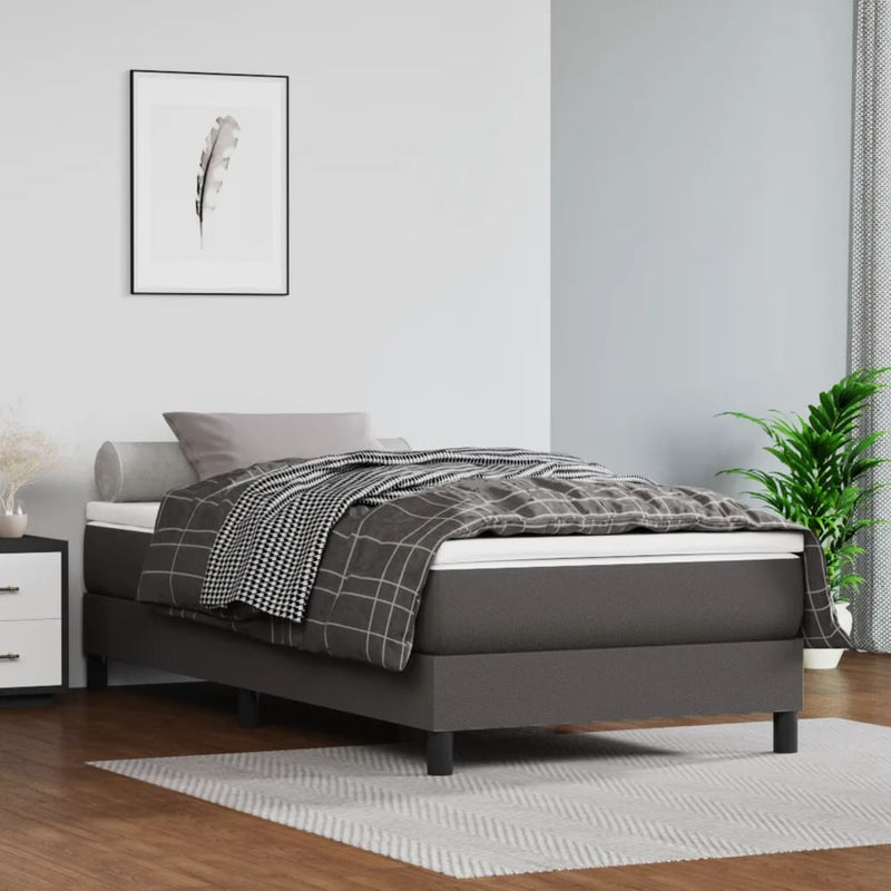 Pocketveringmatras 100x200x20 cm kunstleer grijs MeubelReus