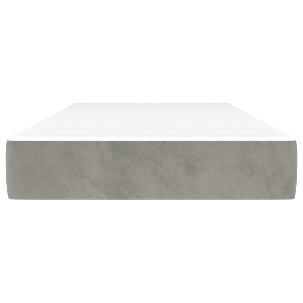 Pocketveringmatras 100x200x20 cm fluweel lichtgrijs MeubelReus