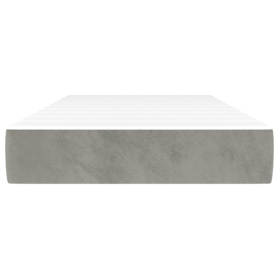 Pocketveringmatras 100x200x20 cm fluweel lichtgrijs MeubelReus