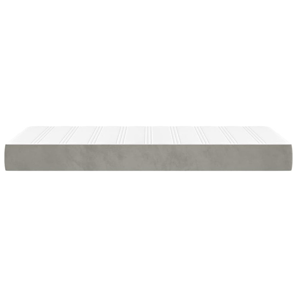 Pocketveringmatras 100x200x20 cm fluweel lichtgrijs MeubelReus