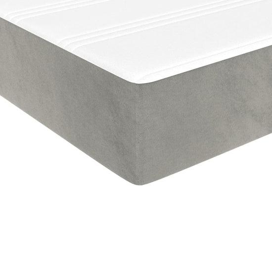 Pocketveringmatras 100x200x20 cm fluweel lichtgrijs MeubelReus