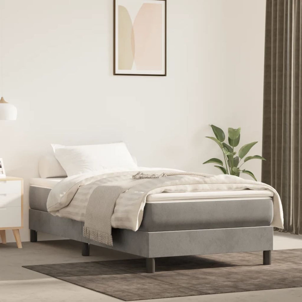 Pocketveringmatras 100x200x20 cm fluweel lichtgrijs MeubelReus