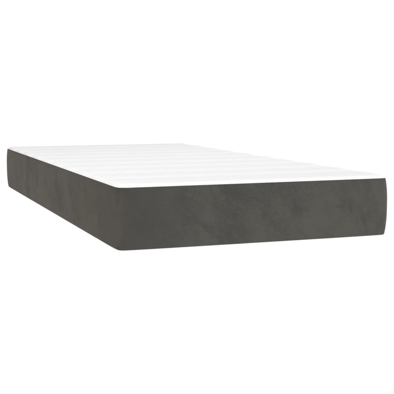 Pocketveringmatras 100x200x20 cm fluweel donkergrijs MeubelReus