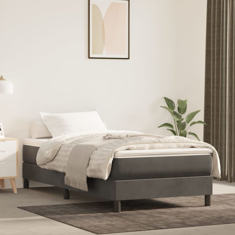 Pocketveringmatras 100x200x20 cm fluweel donkergrijs MeubelReus