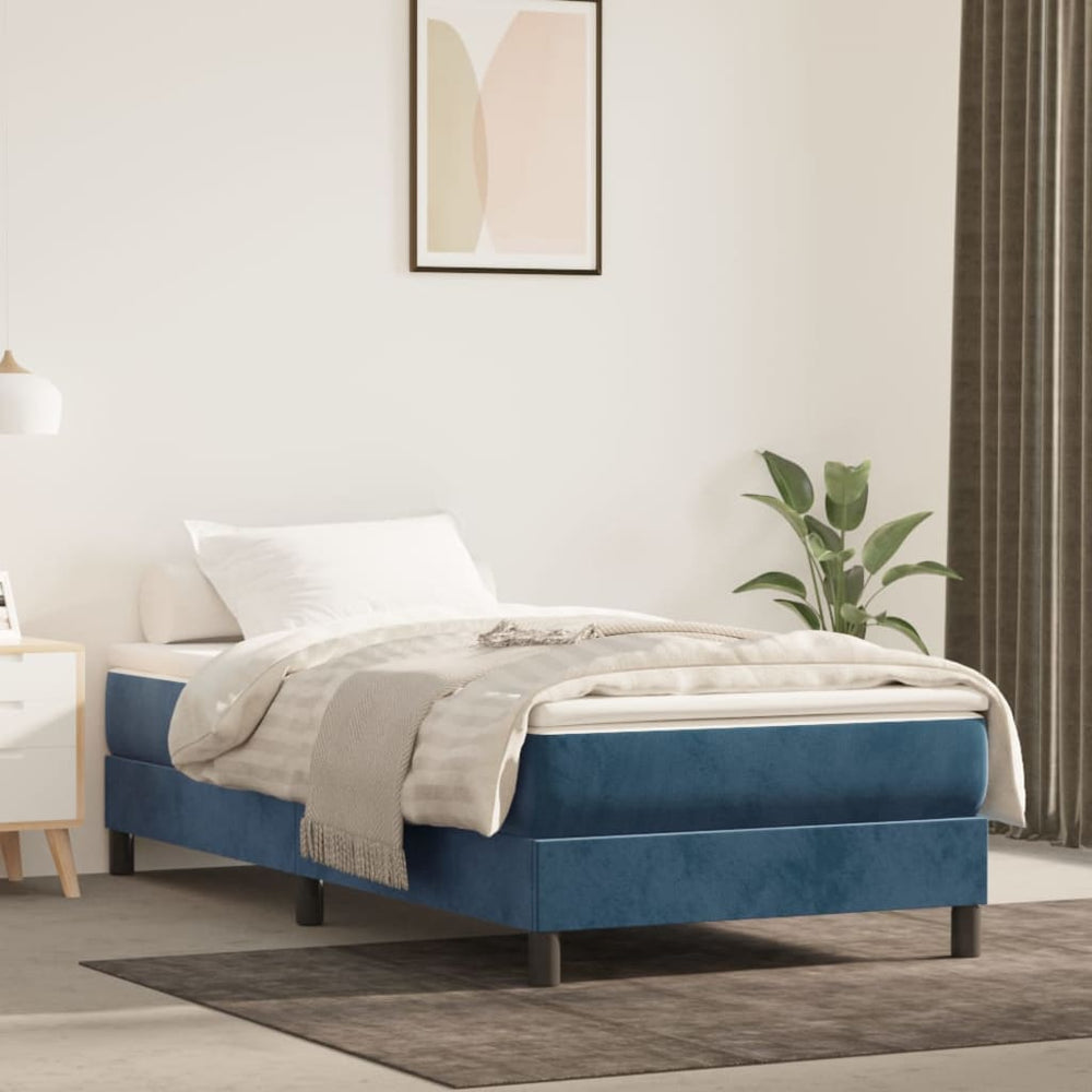 Pocketveringmatras 100x200x20 cm fluweel donkerblauw MeubelReus