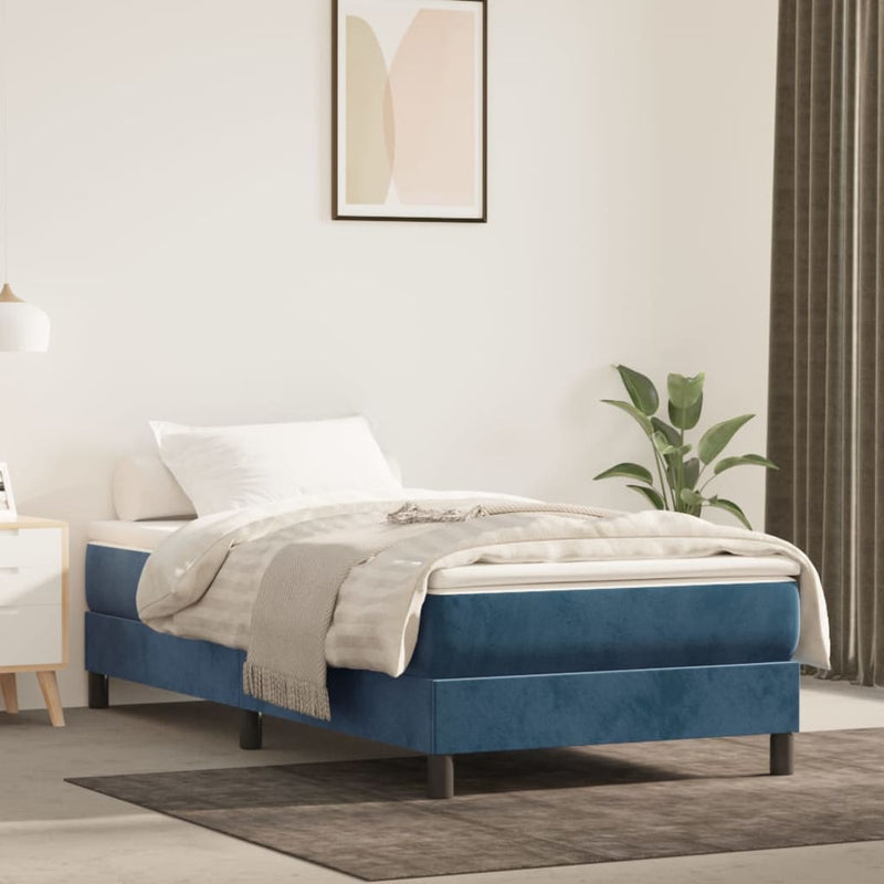 Pocketveringmatras 100x200x20 cm fluweel donkerblauw MeubelReus