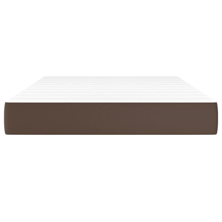 Pocketveringmatras 120x200x20 cm kunstleer bruin MeubelReus