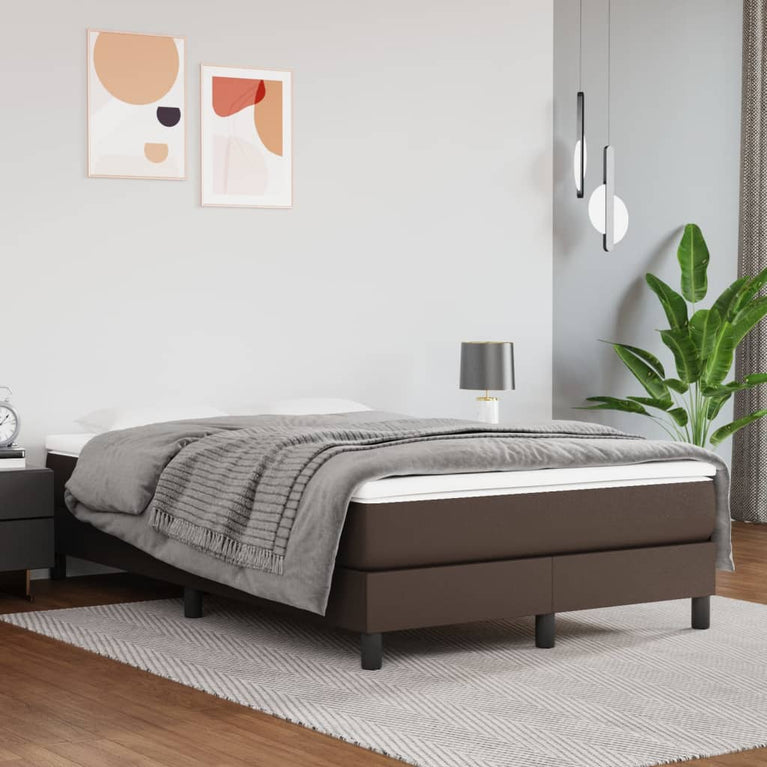 Pocketveringmatras 120x200x20 cm kunstleer bruin MeubelReus