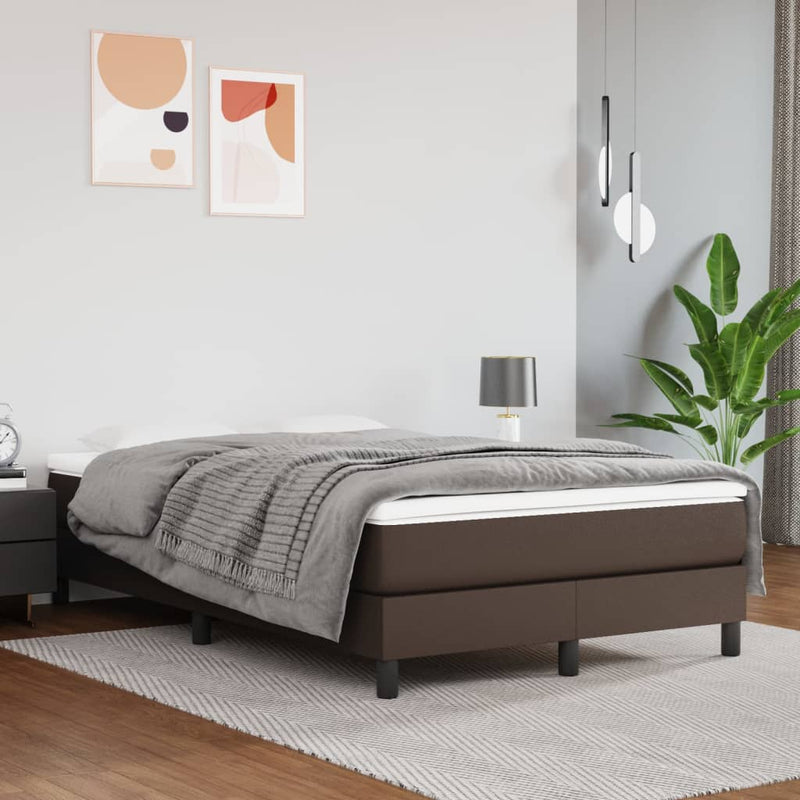 Pocketveringmatras 120x200x20 cm kunstleer bruin MeubelReus
