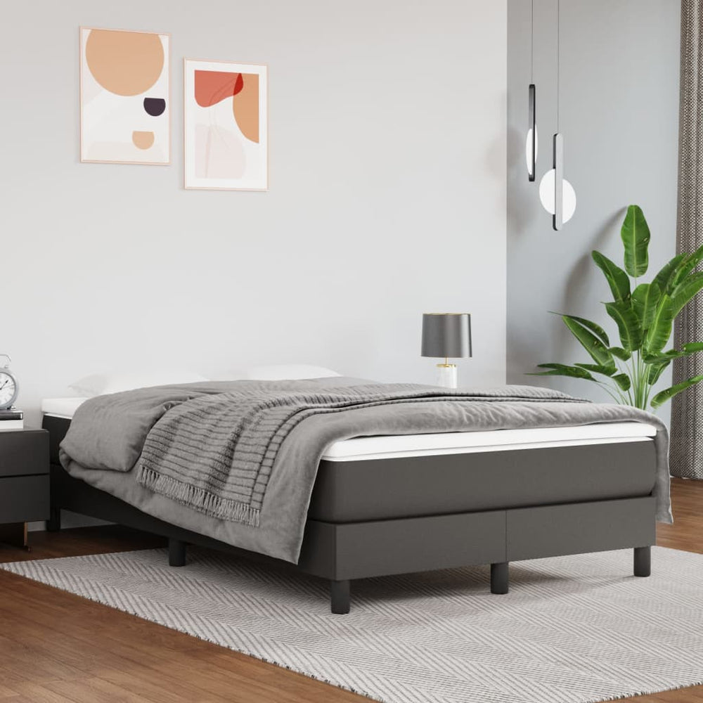 Pocketveringmatras 120x200x20 cm kunstleer grijs MeubelReus