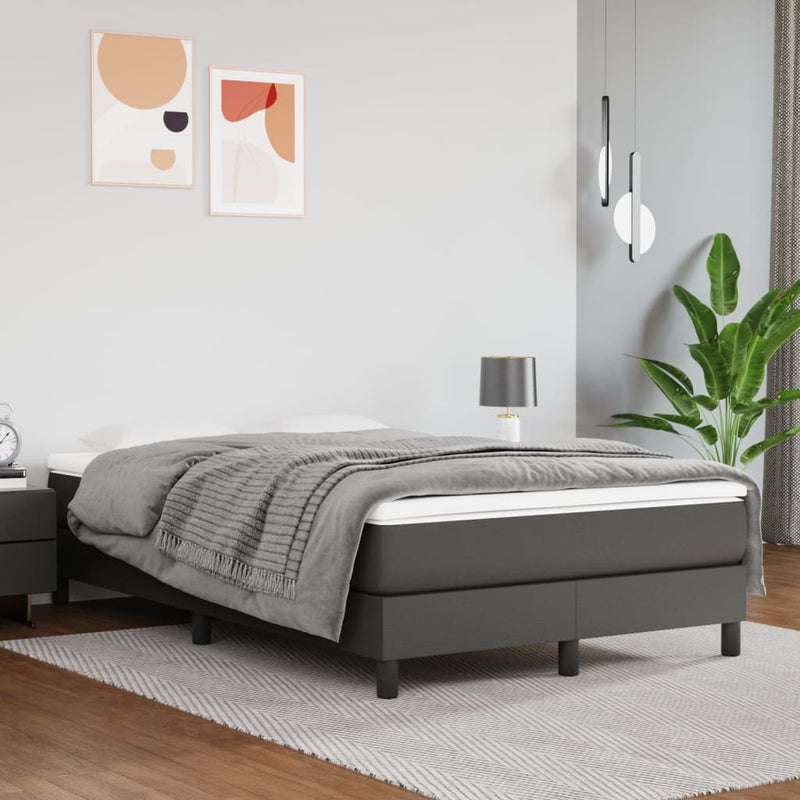 Pocketveringmatras 120x200x20 cm kunstleer grijs MeubelReus