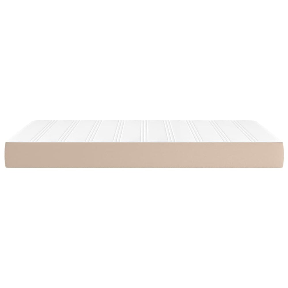 Pocketveringmatras 120x200x20 cm kunstleer cappuccinokleurig MeubelReus