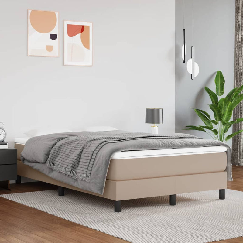 Pocketveringmatras 120x200x20 cm kunstleer cappuccinokleurig MeubelReus