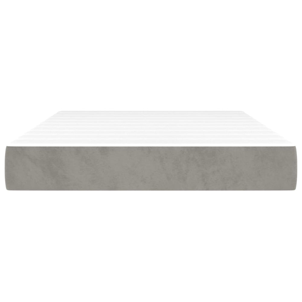 Pocketveringmatras 120x200x20 cm fluweel lichtgrijs MeubelReus