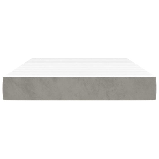 Pocketveringmatras 120x200x20 cm fluweel lichtgrijs MeubelReus