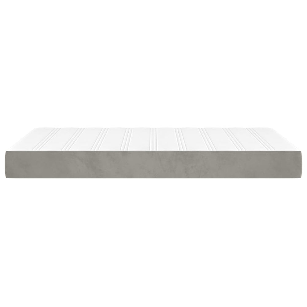 Pocketveringmatras 120x200x20 cm fluweel lichtgrijs MeubelReus