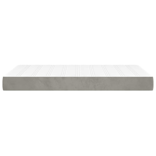 Pocketveringmatras 120x200x20 cm fluweel lichtgrijs MeubelReus