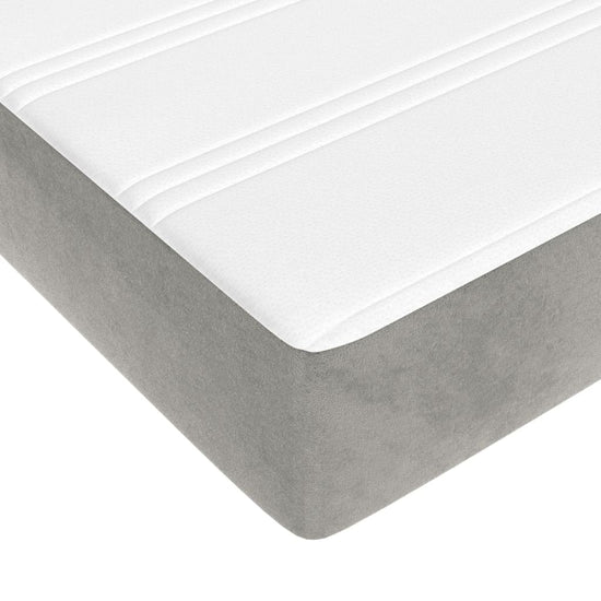 Pocketveringmatras 120x200x20 cm fluweel lichtgrijs MeubelReus