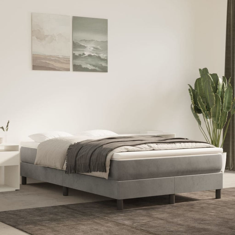 Pocketveringmatras 120x200x20 cm fluweel lichtgrijs MeubelReus