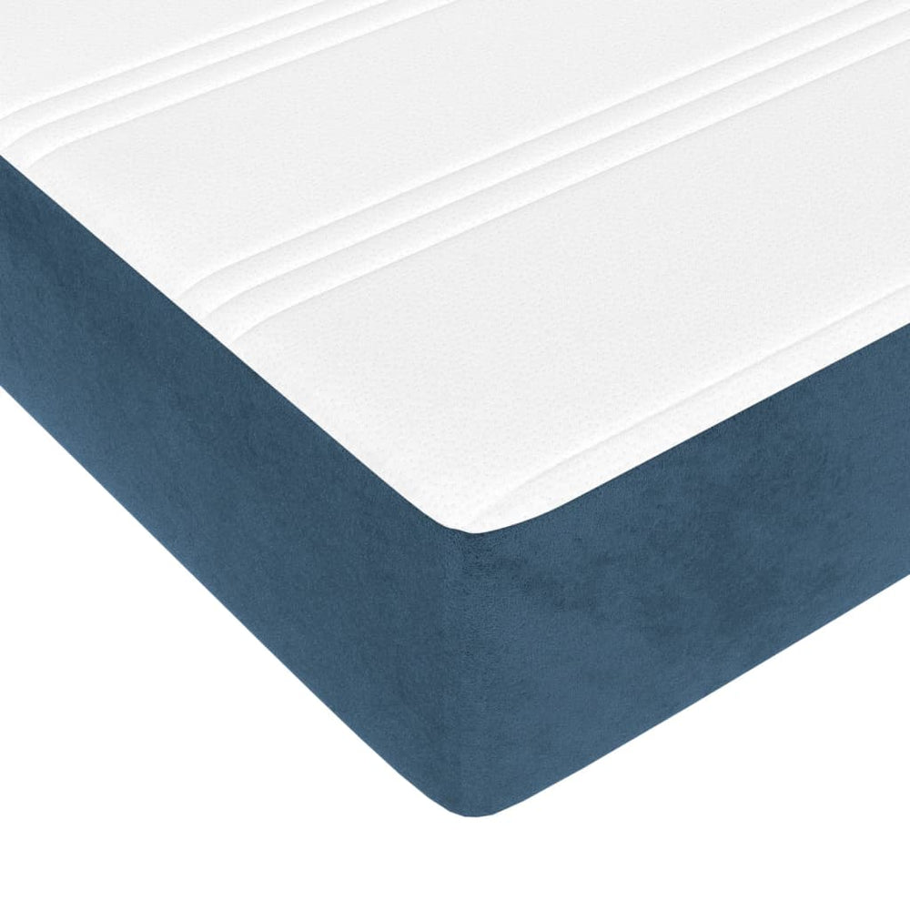 Pocketveringmatras 120x200x20 cm fluweel donkerblauw MeubelReus