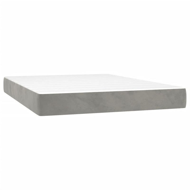 Pocketveringmatras 140x190x20 cm fluweel lichtgrijs MeubelReus
