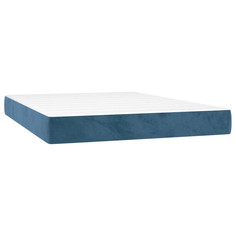 Pocketveringmatras 140x190x20 cm fluweel donkerblauw MeubelReus