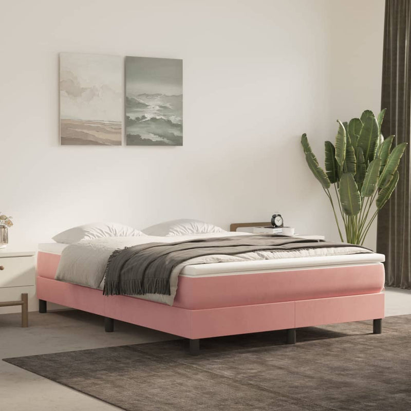 Pocketveringmatras 140x190x20 cm fluweel roze MeubelReus