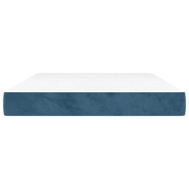 Pocketveringmatras 140x200x20 cm fluweel donkerblauw MeubelReus