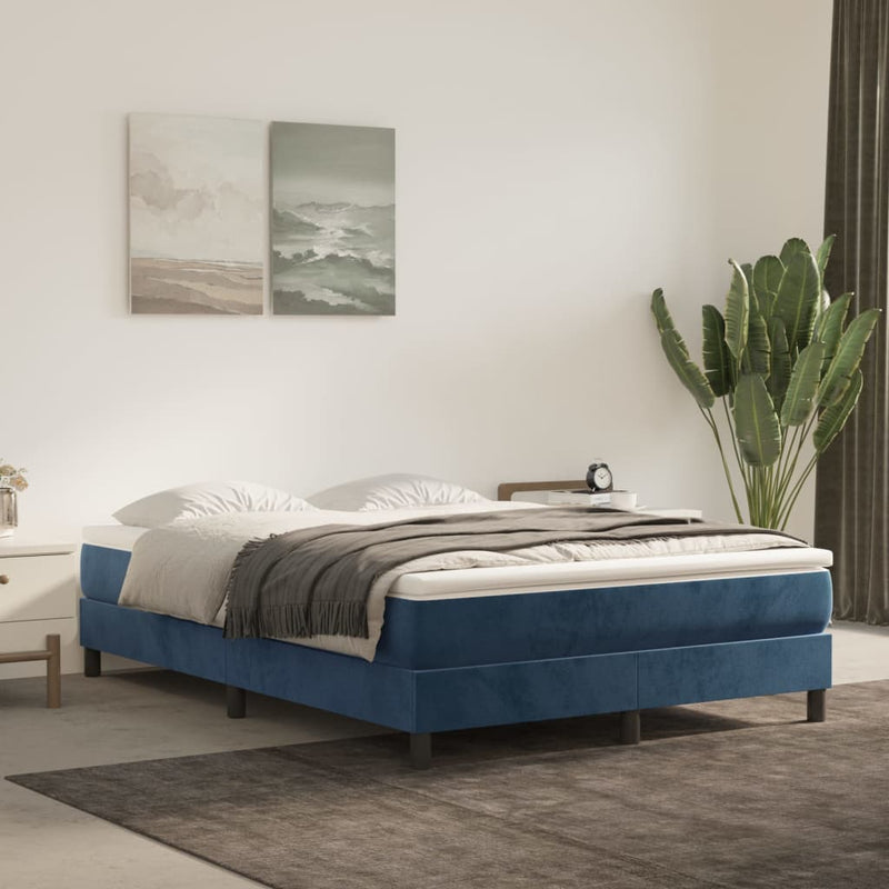 Pocketveringmatras 140x200x20 cm fluweel donkerblauw MeubelReus
