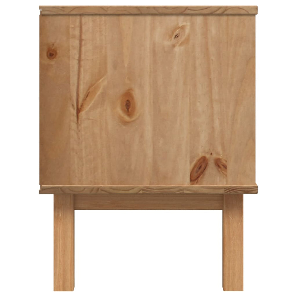 Tv-meubel OTTA 113,5x43x57 cm massief grenenhout bruin en wit MeubelReus