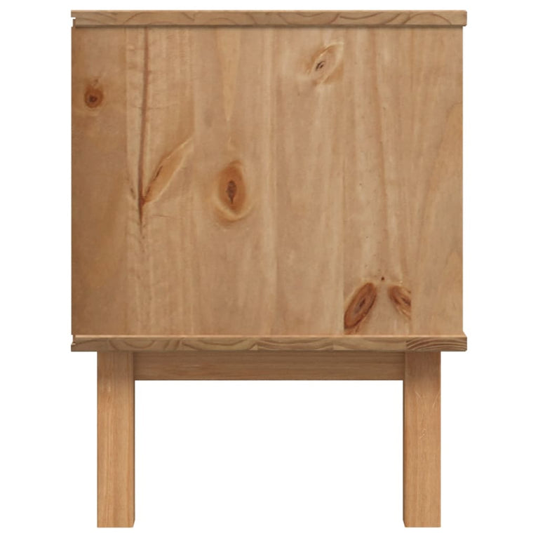 Tv-meubel OTTA 113,5x43x57 cm massief grenenhout bruin en wit MeubelReus